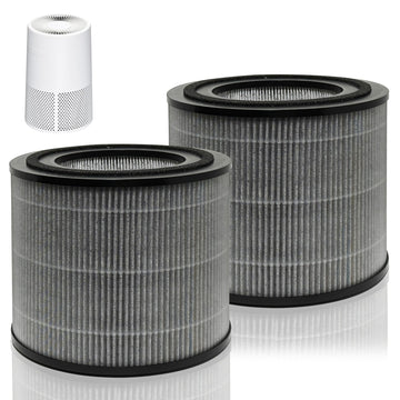 2 Pack AC2224A Replacement Filter Compatible with Amazon Basics AC2224A Air Purifier, 3-in-1 H13 True HEPA Filter Replacement with Activated Carbon, Part #2224RF