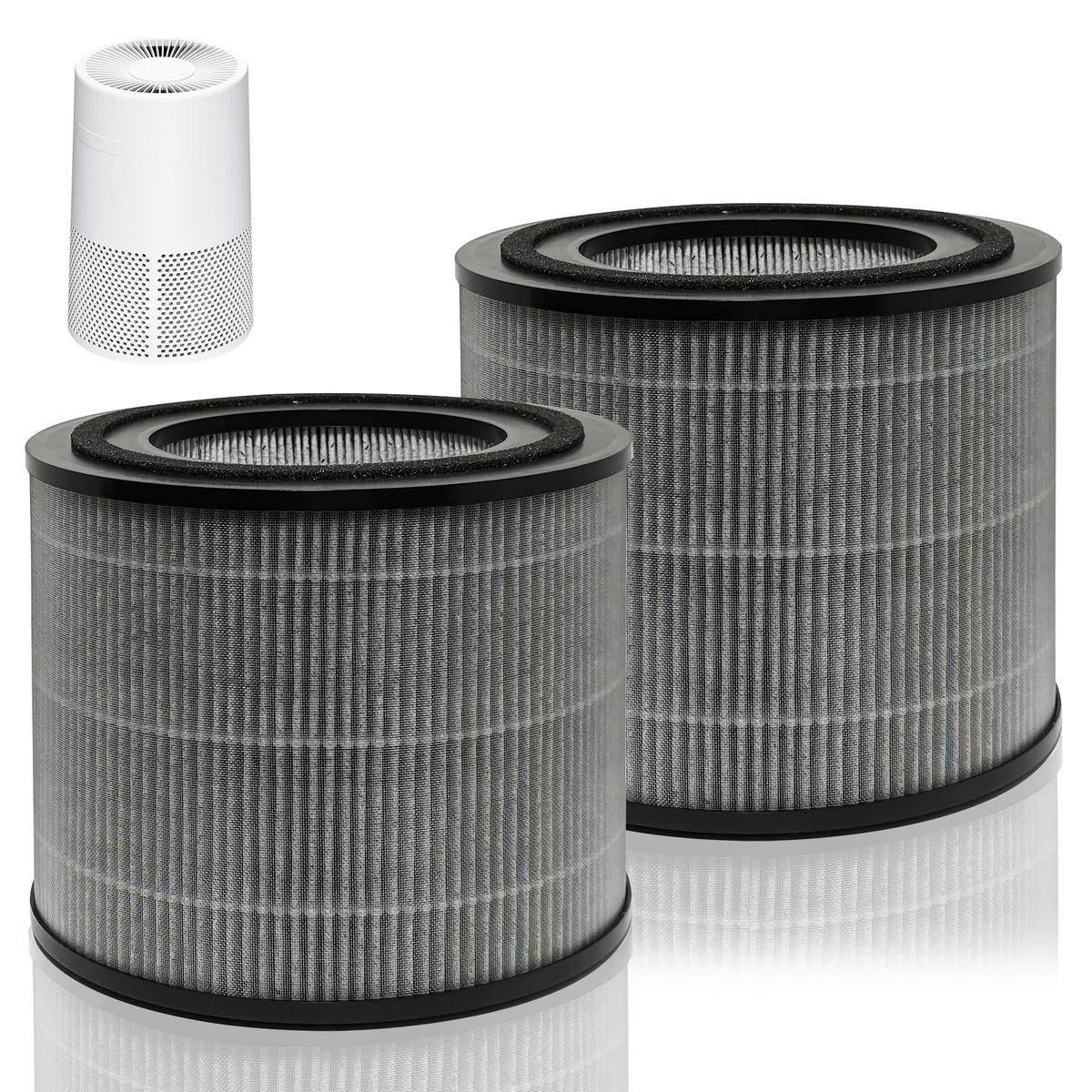 2 Pack AC2224A Replacement Filter Compatible with Amazon Basics AC2224A Air Purifier, 3-in-1 H13 True HEPA Filter Replacement with Activated Carbon, Part #2224RF