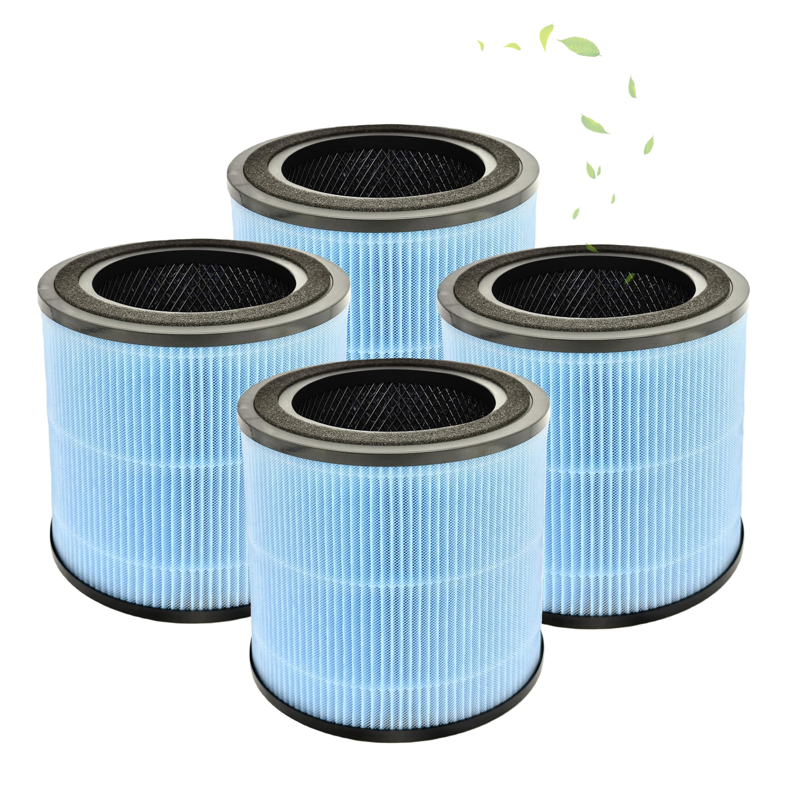 4 Pack AP0601 Compatible with AIRTOK Air Puri-fier Replacement Filter,4-in-1 H13 True HEPA Filters for Smoke Dust Odors Pollen Pet Dander,Activated Carbon Filter