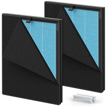 DH-JHD08 Air Filter Replacement, Compatible with VOOPNU DH-JHD08 Air Purifier, with True H13 HEPA Washable Filter, Standard Version (Blue), 2 Pack