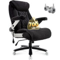 Fabric 700lbs Big and Tall Office Chair, Ergonomic Heavy Duty Executive Cloth Office Chair with 5d Flip Arms & Adjustable Lumbar Support & Dual