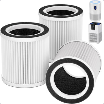 B-D02L Replacement Filter Compatible with MOOKA B-D02L/M05, VEWIOR B-D02U, KOIOS B-D02L, Tailulu D10 Air Purifier, for Home Large Room up to 1076 ft², 3 Pack
