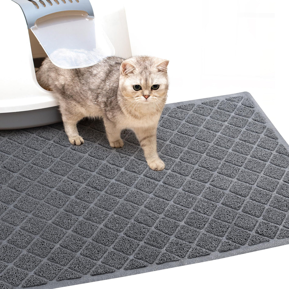 Cat Litter Mat Litter Box Mat?Litter Trapping Mat Premium Durable PVC Pad, 24 x 35 Inches Kitty Litter Box, Easy to Clean?Non-Slip?Urine Waterproof
