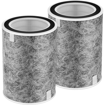 HP201 HP302 Replacement Filter Compatible with Shark HP201 HP302 HP301 HP202 HP232 HC502 AP1000 Air Purifier MAX, H13 True HEPA for 99.97% particles & Dust, Compare Part # HE2FKBAS, HE2FKBASMB, 2 Pack