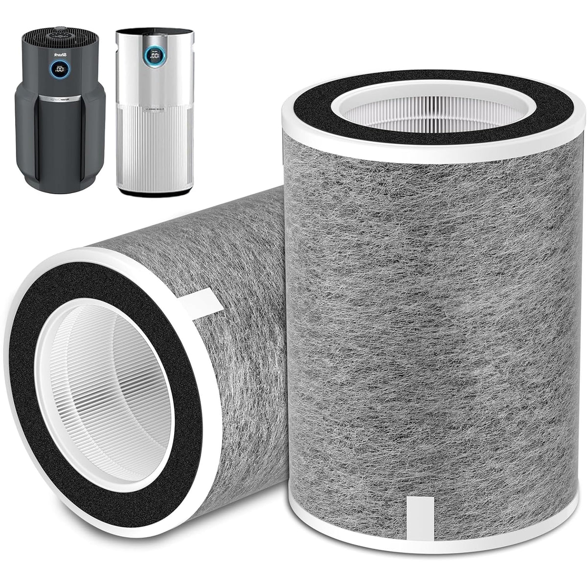 ?2 Pack? HP201 HP302 Replacement Filter Compatible with Shark HP201 HP202 HP232 HP301 HP302 HC502 AP1000 Air Purifier MAX, H13 True HEPA Cleans up to 98.97% Part# HE2FKBAS, HE2FKBASMB