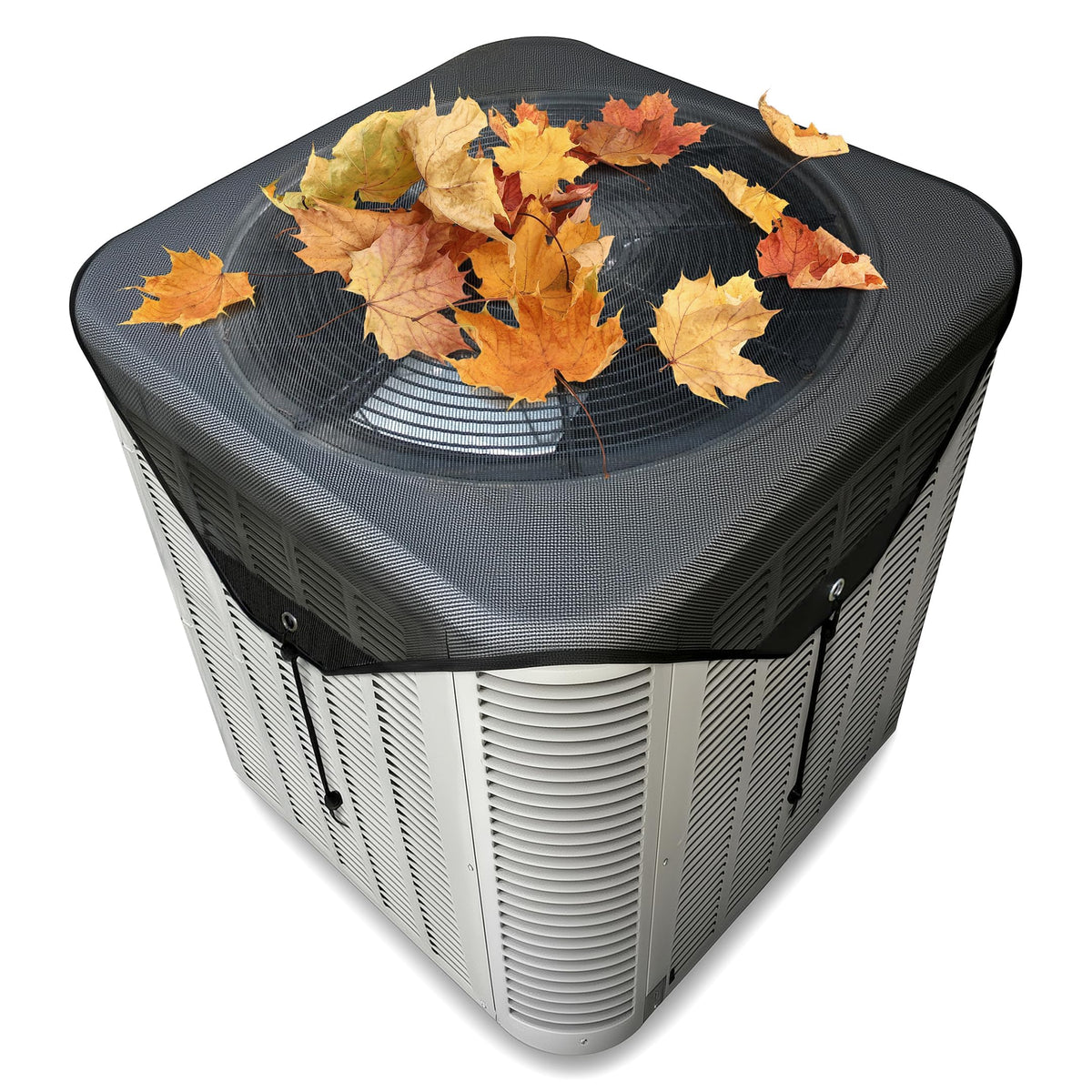 Mesh AC Cover for Outside Units, Breathable Top Shade, 36x36 in | Heavy-duty mesh top, 4 elastic bungee cords, Blocks leaves and debris, Maximum airflow prevents rust, Outdoor AC shade