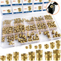 400Pcs Metric Heat Set Insert, M2 M2.5 M3 M4 M5 M6 Female Thread Knurled Nuts Assortment Kit, Brass Threaded Inserts for Plastic and 3D Printing Components (Threaded Inserts Ket)