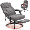 Massage Office Chair, 500lbs Ergonomic Rocking Executive Desk Chairs with 4 Points Vibration&heat,padded Flip-up Armrests for Big and Tall