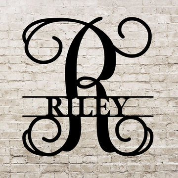 Personalized Metal Monogram Letter, Customized Door Hanger Monogram, Split Letter Monogram