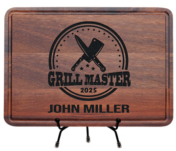Kenzal Customized Custom Cutting Board, Grill Master Father's Day Gifts for Dad from Kids, Unique BBQ Gifts for Griller, Men, Birthday, Anniversary, Husband, Dad, Grandpa, Uncle, BBQ Masters, Chefs