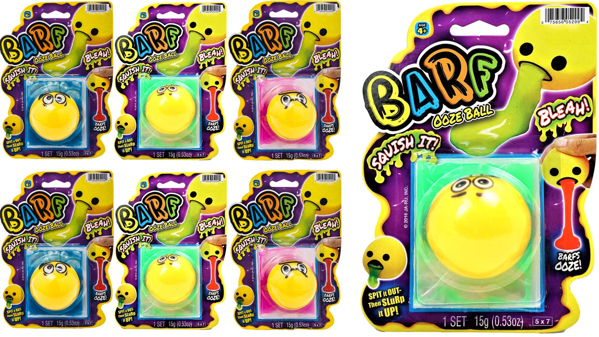 JA-RU Barf Slime Toy Squishy Stress Balls for Kids (6 Fidget Ball Assorted) Throw Up Vomit Slime Balls. Anti Stress Squeeze Toy. Funny Pranks Party Favors Easter Egg Fillers. 5299-6p