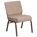 Flash Furniture Hercules Series 21''w Stacking Church Chair in Moss Green Fabric - Gold Vein Frame, Set of 1, Moss Green Fabric/gold Vein Frame