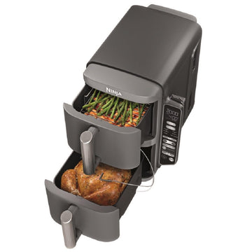 Ninja DoubleStack XL 2-Basket Air Fryer, Smart Cook System, DoubleStack Technology Cook 4 Foods at Once, 10 QT, 6-in-1, Smart Finish & Match Cook, Air Fry, Broil, Bake SL451 (Renewed)