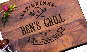 Personalized Grill Wooden Cutting Board Handmade in USA – Serves as Chopping board, Charcuterie board, Cheese board – Wood Grilling Gift for men Birthday, Christmas, Father's Day & Anniversary