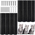 Arrowbash 8 Pcs M8 Cat Scratching Post Replacement 15.7x3.1'' Sisal Pole Cat Tree Climbing Post Replacement with Screw Refill Scratcher Pole, Indoor Kitten Tree Tower Spare Furniture Protector (Black)