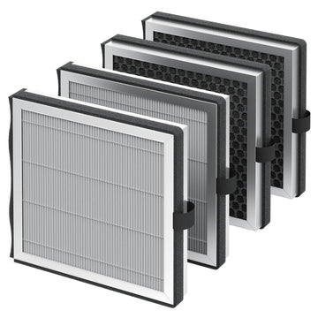 JF500 Replacement Filter Compatible with JF500 Air Purifier, 3-in-1 HEPA 13 Filtration System, 4 Pack