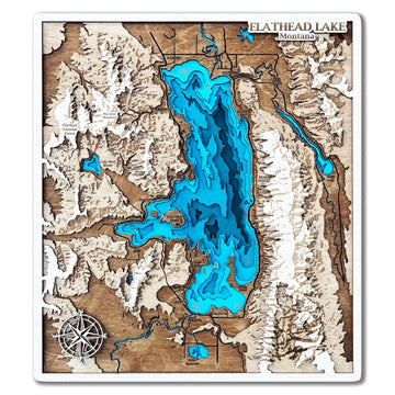 Custom 3D Wood Wall Art – Personalized Lake Design, Lake House Decor, Wooden Gift, Unique Topographic Art