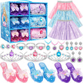Princess Dress Up Toys & Jewelry Boutique Set for Girls, Costume Play Set with Skirts, Shoes, Crowns & Accessories, Pretend Role Play Gift for Toddler Girls Ages 3 4 5 6, Birthday Party Favors