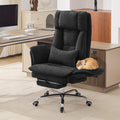 Hubson Big and Tall Office Chair, Footrest & Flip Armrest for Pets, Black, Chenille