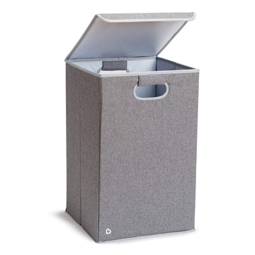 Munchkin Laundry Hamper for Baby and Kids, Collapsible Nursery Organizer with Lid, Grey