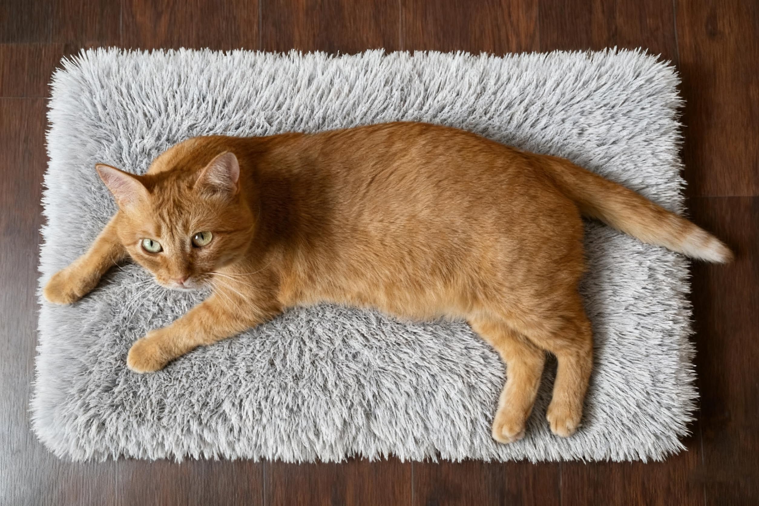 23 x12 Big Fluffy Dog Cat Bed Pad Mat, Refurbish Cat Window Perch Accessory, Double Sided, Easy Fasten & Remove for Indoor Pet Sleep Cushion, Upholster Pet Furniture