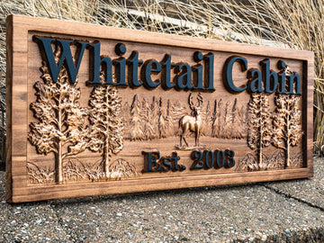 Custom Wood Deer Name Sign Hunting Gifts Family Last Name Cabin Sign