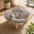 JUNSPOW Elevated Cat Bed for Indoor & Outdoor Cats, Removable Soft Cushion with Wooden Stand, Suitable and Comfortable Pet Bed for Kitty and Puppy, Holds Up to 40lbs with Ease
