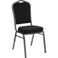 Flash Furniture Hercules Fabric Crown Back Stackable Banquet Chair, Silver, Set of 1, Black Dot Patterned Fabric/silver Vein Frame