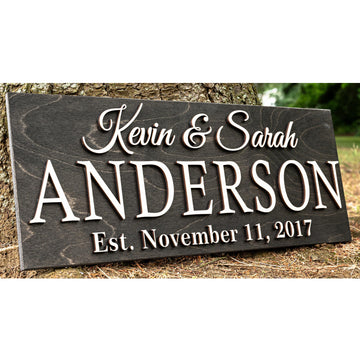 Personalized Wedding Family Name Sign, Established Last Name Sign