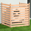 Decofy Air Conditioner Fence, 38" W x 43" H Wooden Privacy Fence Screen, No Dig Privacy Screen with Positioning Pin, 3 Panels for Outdoor to Hide Air Conditioner, AC Covers, Trash Can
