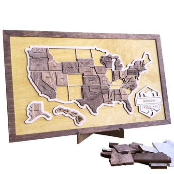 Wooden USA map with 50 states, Personalized Travel, Family Road Trip Tracker, Gift for Travelers, Our Travels Map, Travel Tracker, Travel Home Decor