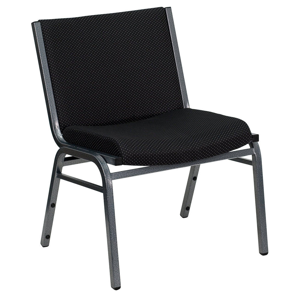Emma + Oliver Big & Tall 1000 Lb. Rated Black Fabric Stack Chair, 24.25"W x 23.5"D x 31.25"H