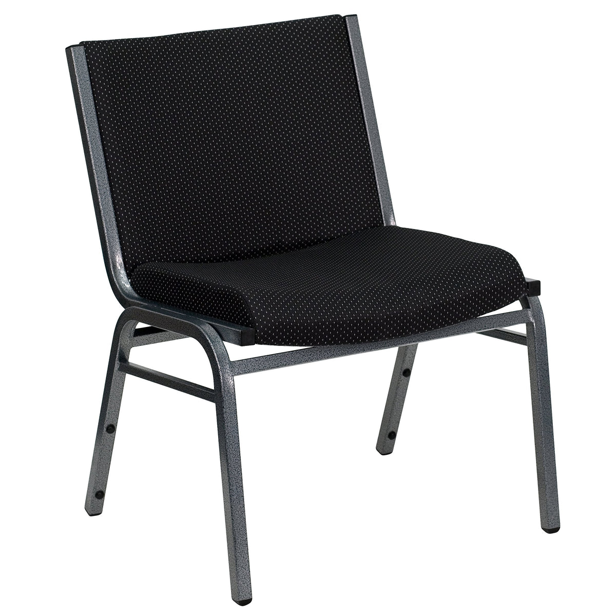 Emma + Oliver Big & Tall 1000 Lb. Rated Black Fabric Stack Chair, 24.25"W x 23.5"D x 31.25"H