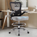 500lbs Ergonomic Drafting Chair Tall Office Chair for Counter Height or Standing Desk, Executive High Office Chairs with W-shaped Thick Seat