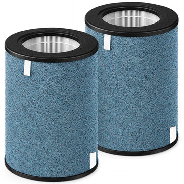 2-Pack HP302 NeverChange Air Purifier Max Replacement Filter for Shark Air Purifier Filter HP301, HP300, HP202, HP232 Series, HC501 Series, AP1000, UA205 Series Air Purifiers, Part # HE3FKPET