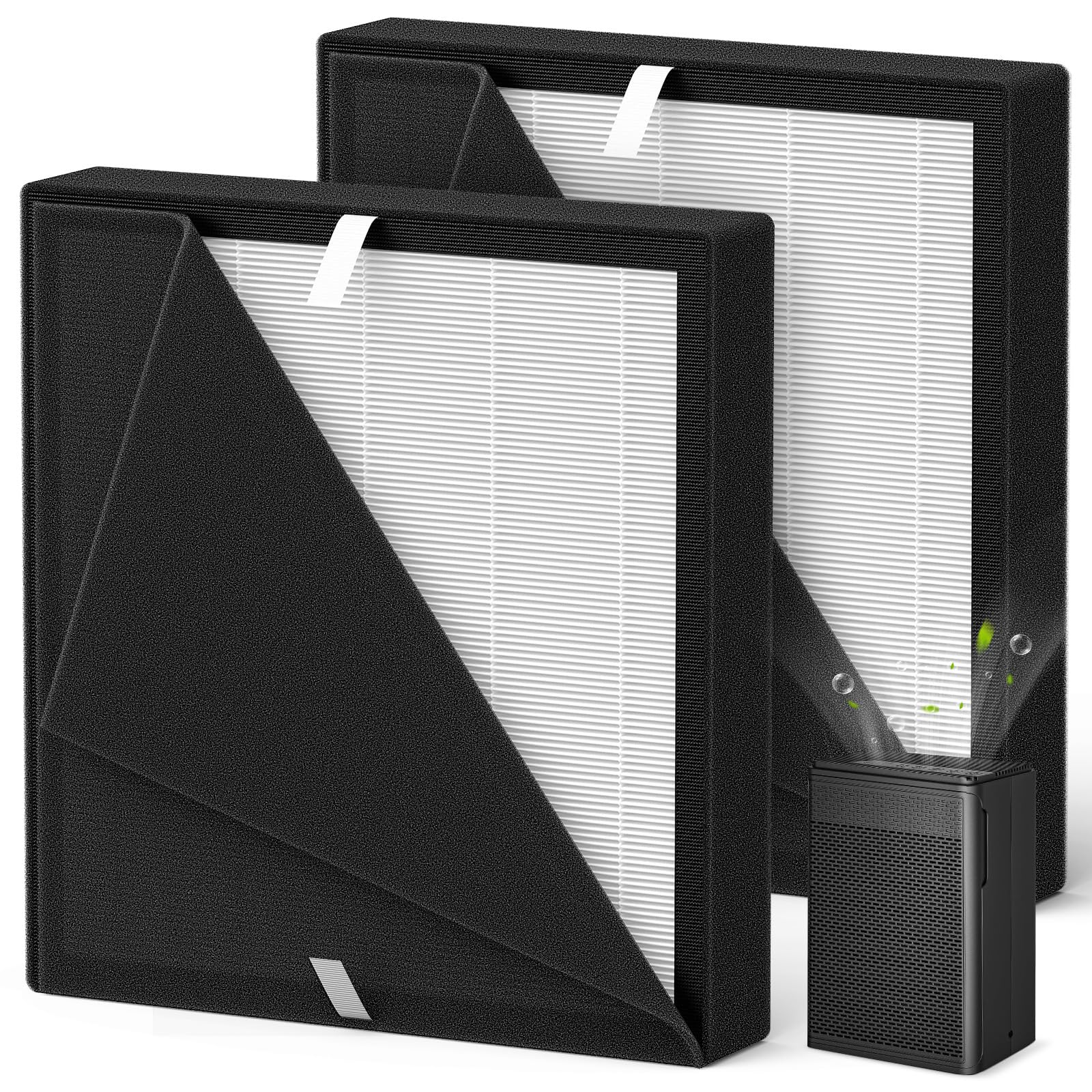 P280 P260 Filter Replacement, for TPLMB/YARIKI P280 Air Purifier, for AIUZLK P260 Air Purifier, Upgraded with Washable Carbon Pre-Filter (2 Pack)
