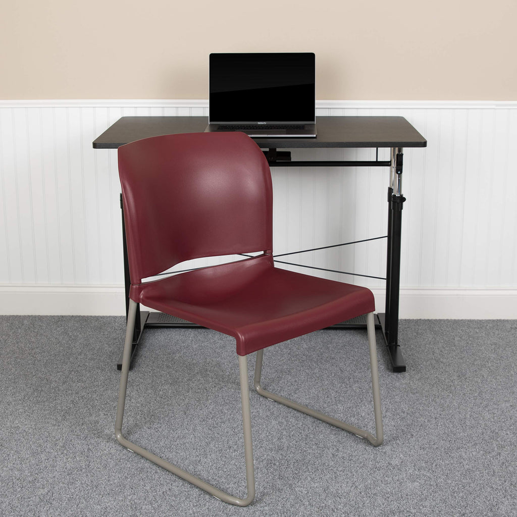 Flash Furniture Hercules Stack Chair, Burgundy, 5-pack, Set of 5