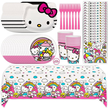 Hello Kitty Birthday Decorations Party Supplies with Tablecloth