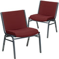 Flash Furniture Hercules Big & Tall Fabric Stack Chair, Burgundy, 2-pack, Set of 2