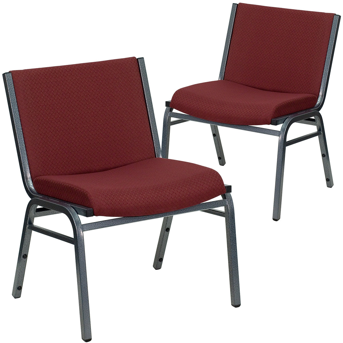 Flash Furniture Hercules Big & Tall Fabric Stack Chair, Burgundy, 2-pack, Set of 2
