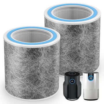 HP102 Replacement Filter Compatible with Shark HP102, HP102PET, HP152, HP153, HP132,HC452,HC450,HC451, HC455 Air Prurifier, Part #HE1FKPET, HE1FKBAS, 2 Pack