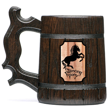 Prancing Pony Mug Gift. Wooden Beer Stein. Christmas Gift for Husband. Birthday Gifts For Him 17oz