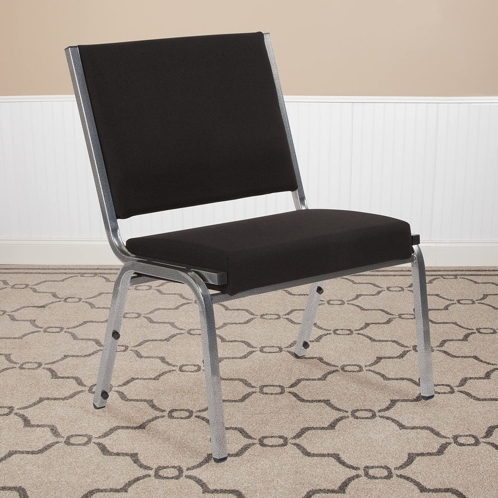 Bizchair 950 Lb. Rated Black Fabric Bariatric Medical Reception Chair, 26.5 inches W x 23.5 inches D x 34 inches H