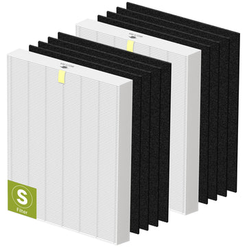 C545 Replacement Filter S for Winix C545 PlasmaWave Air Purifier for Home | Compatible with Winix Filter S - 1712-0096-00 and 2522-0058-00, 2 High Efficiency Filter + 8 Activated Carbon Filter