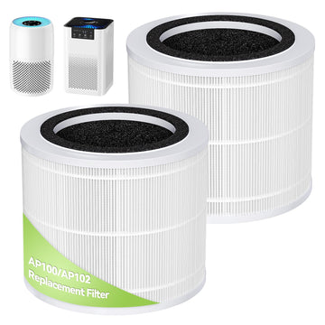 AP100 AP102 Replacement Filter Compatible with AromaRoom Air Purifier | AP100-A/AP100-B/AP102 Air Purifier Filter, 3-in-1 HEPA and Activated Carbon Filter(Base,2Pack)