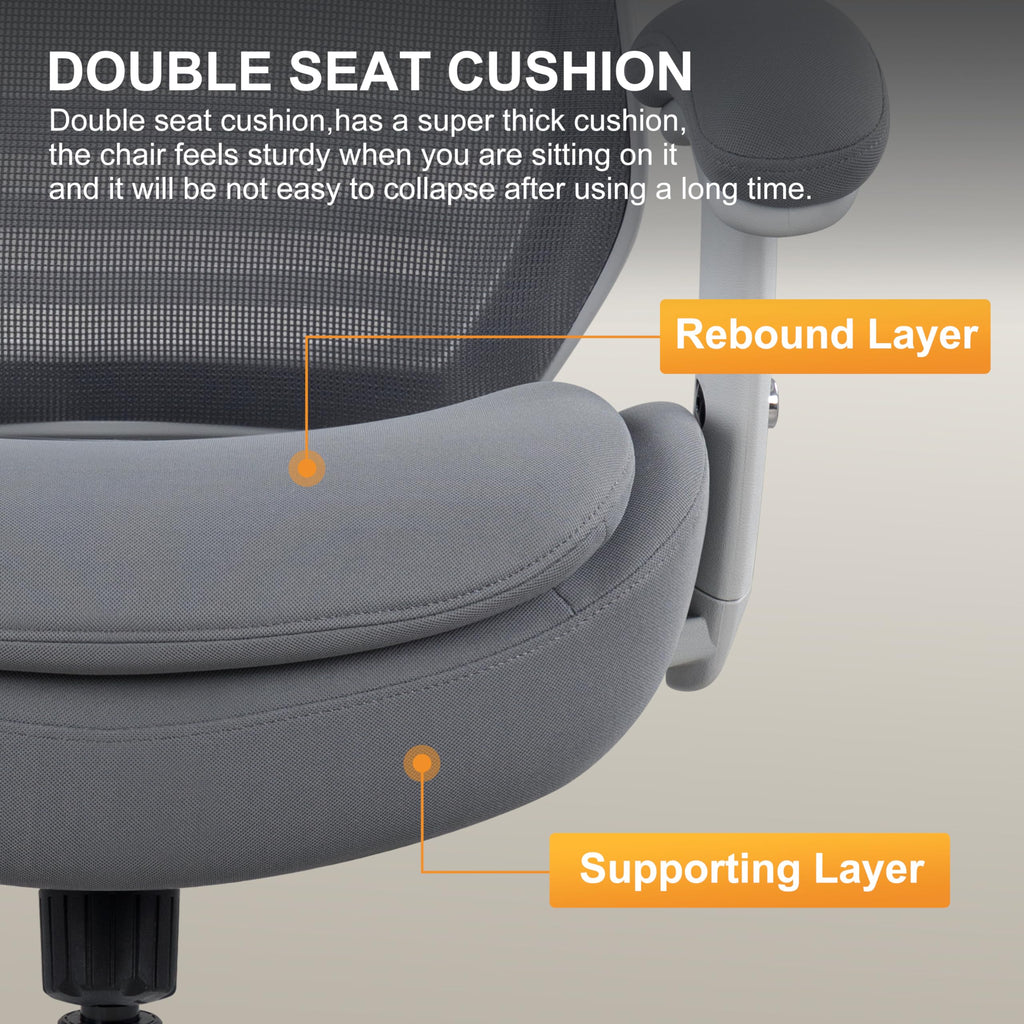 Wittlong 400lbs Office Drafting Chair Wide Dual Seat Cushion Height Adjustable Armrest for High Standing Desk with Lumbar Support and Enlarged