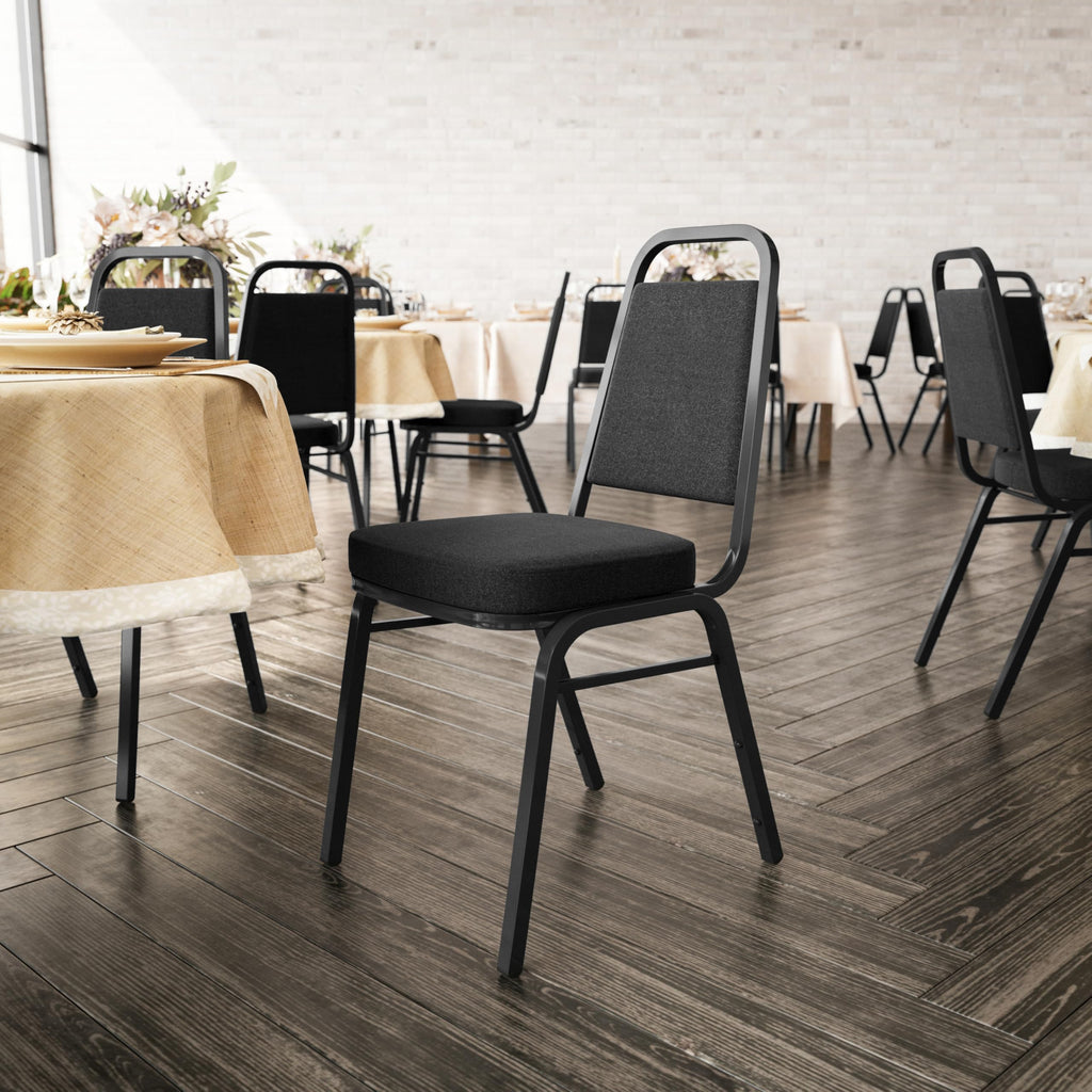 Flash Furniture Hercules Fabric Banquet Chair, Black, 4-pack, Set of 4, Black Fabric/black Frame