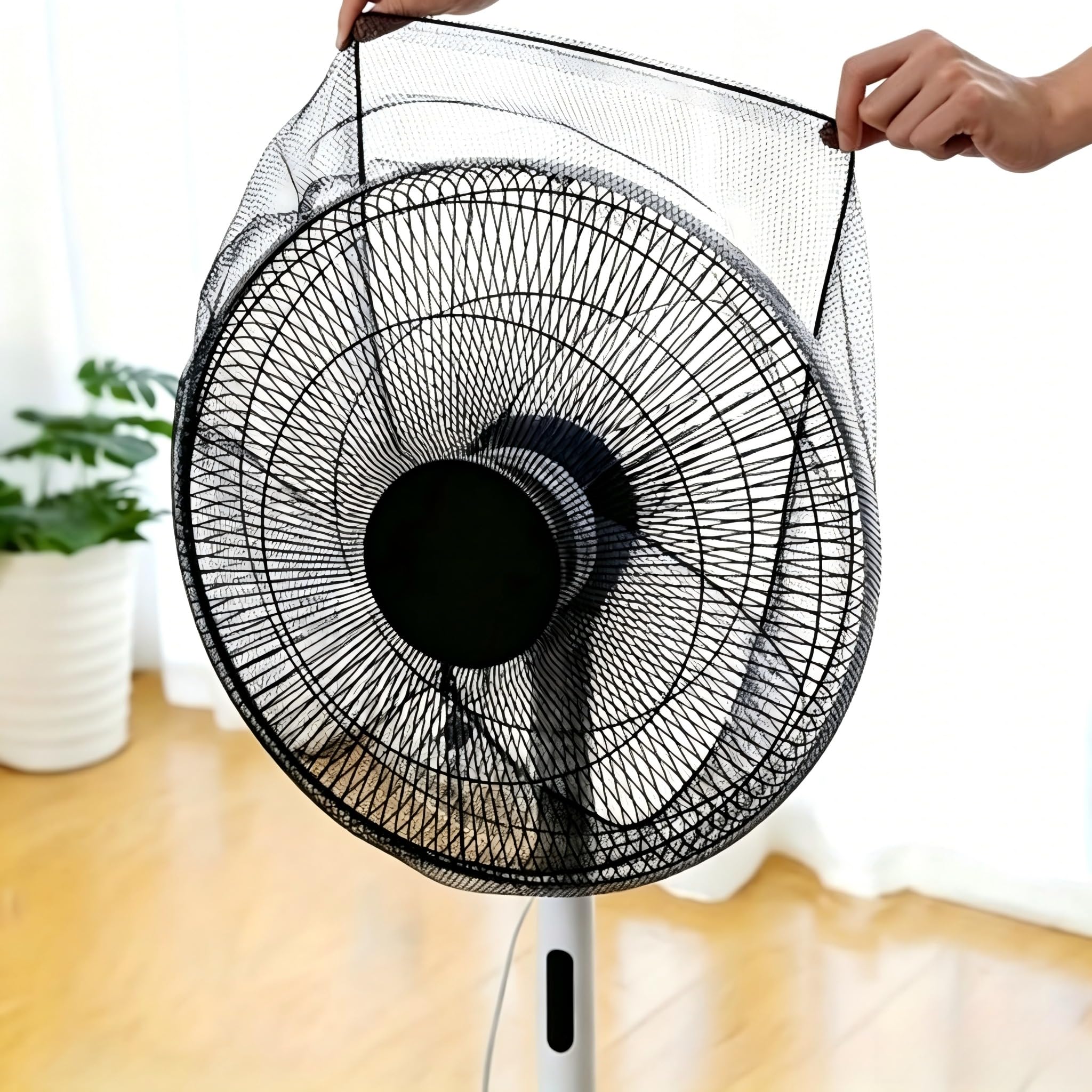 2 Pack Universal Mesh Fan Dust Cover, Adjustable Safety Fan Guard Net for Finger Protection, Washable Fan Filter Cover for Home and Office