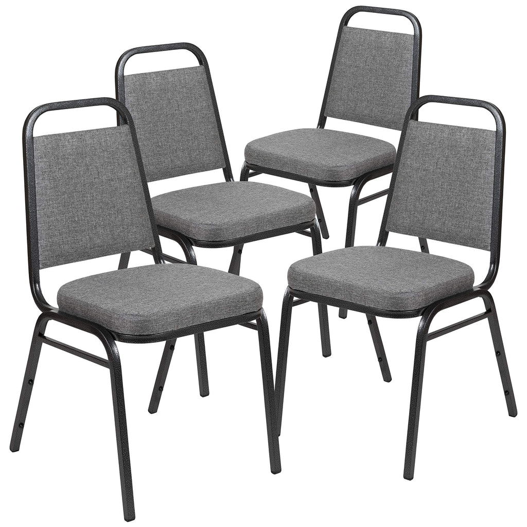 Flash Furniture Hercules Fabric Banquet Chair, Silver, 4-pack, Set of 4, Gray Fabric/silver Vein Frame