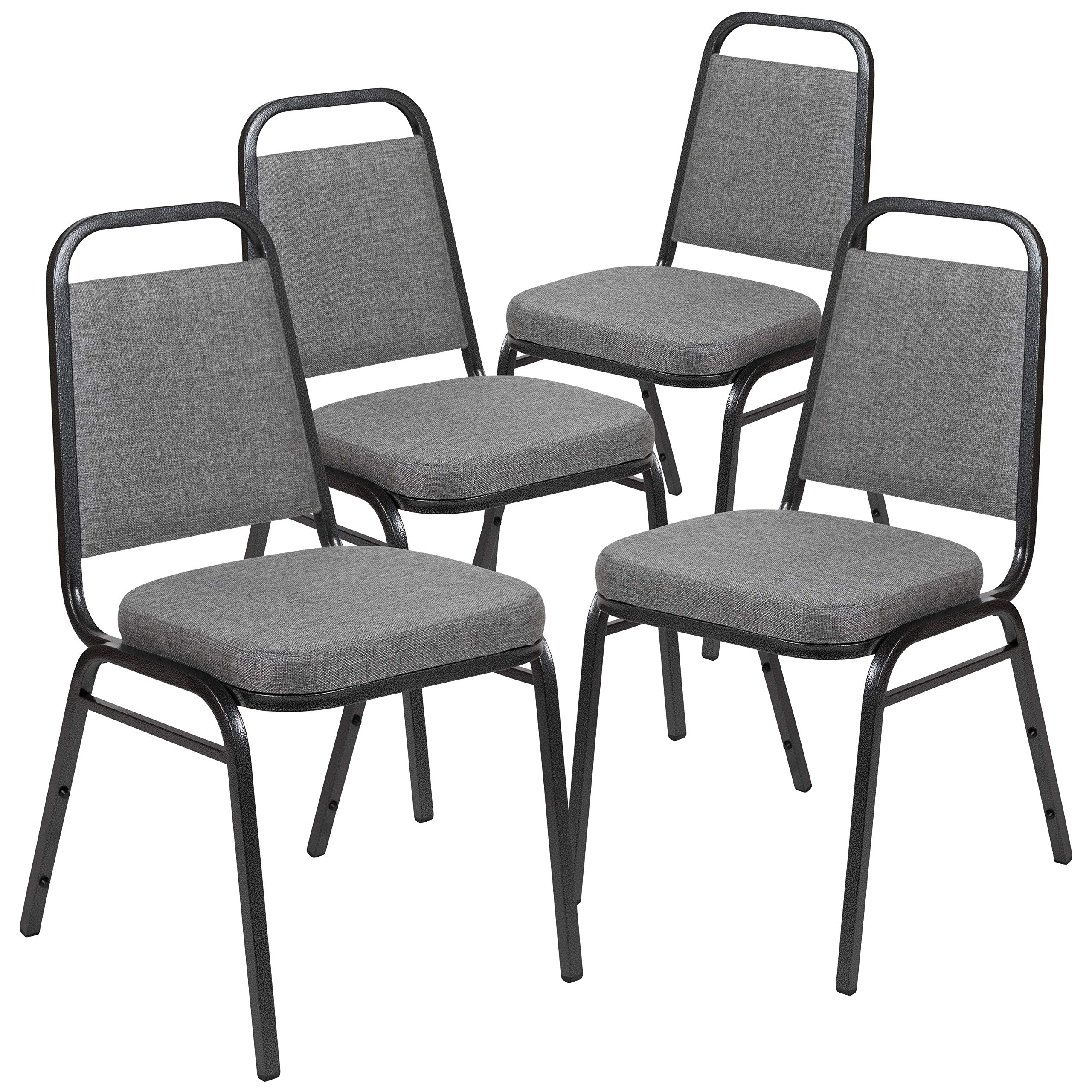 Flash Furniture Hercules Fabric Banquet Chair, Silver, 4-pack, Set of 4, Gray Fabric/silver Vein Frame